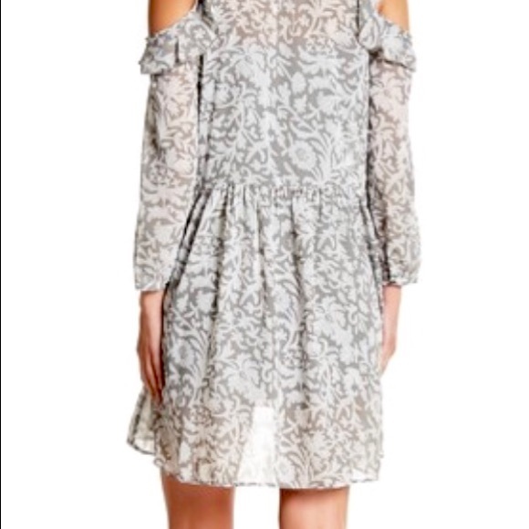 Lucky Brand Cold Shoulder Ruffle Printed Dress - Picture 2 of 2